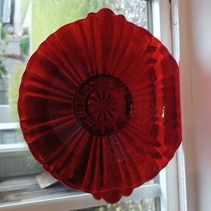 ❤Anchor Hocking Old Cafe Royal Ruby Red Shallow Candy Dish
